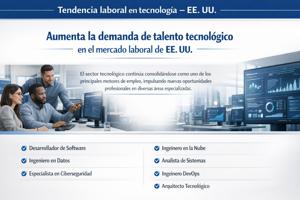 📰 Aumenta la demanda de talento tecnológico en el mercado laboral de EE. UU.